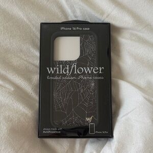 Wildflower Black Spider Web iPhone 16 Pro Case